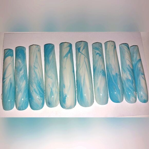 Hand crafted custom 10pc xxl long acrylic press on nails sz large - Picture 3 of 11